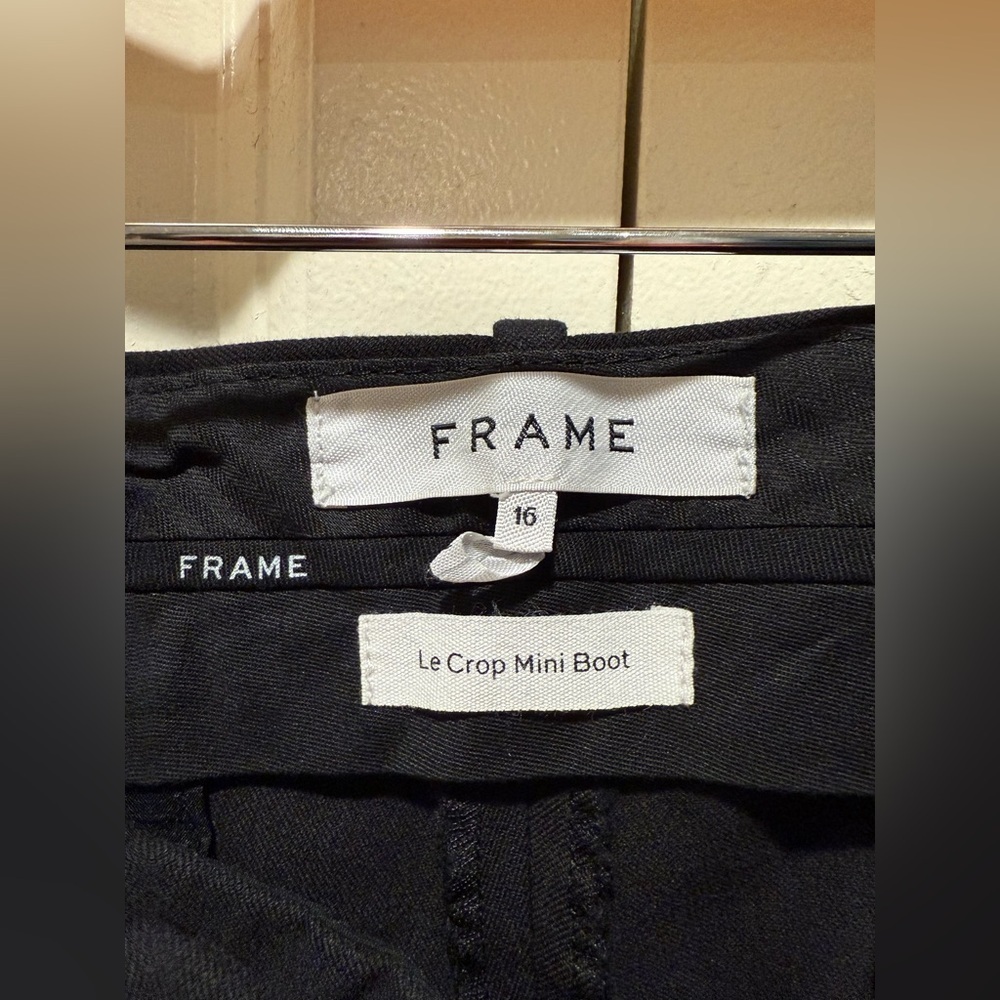 FRAME Le Crop Mini Boot Trousers Black Plus Size , size 16 - Picture 4 of 16